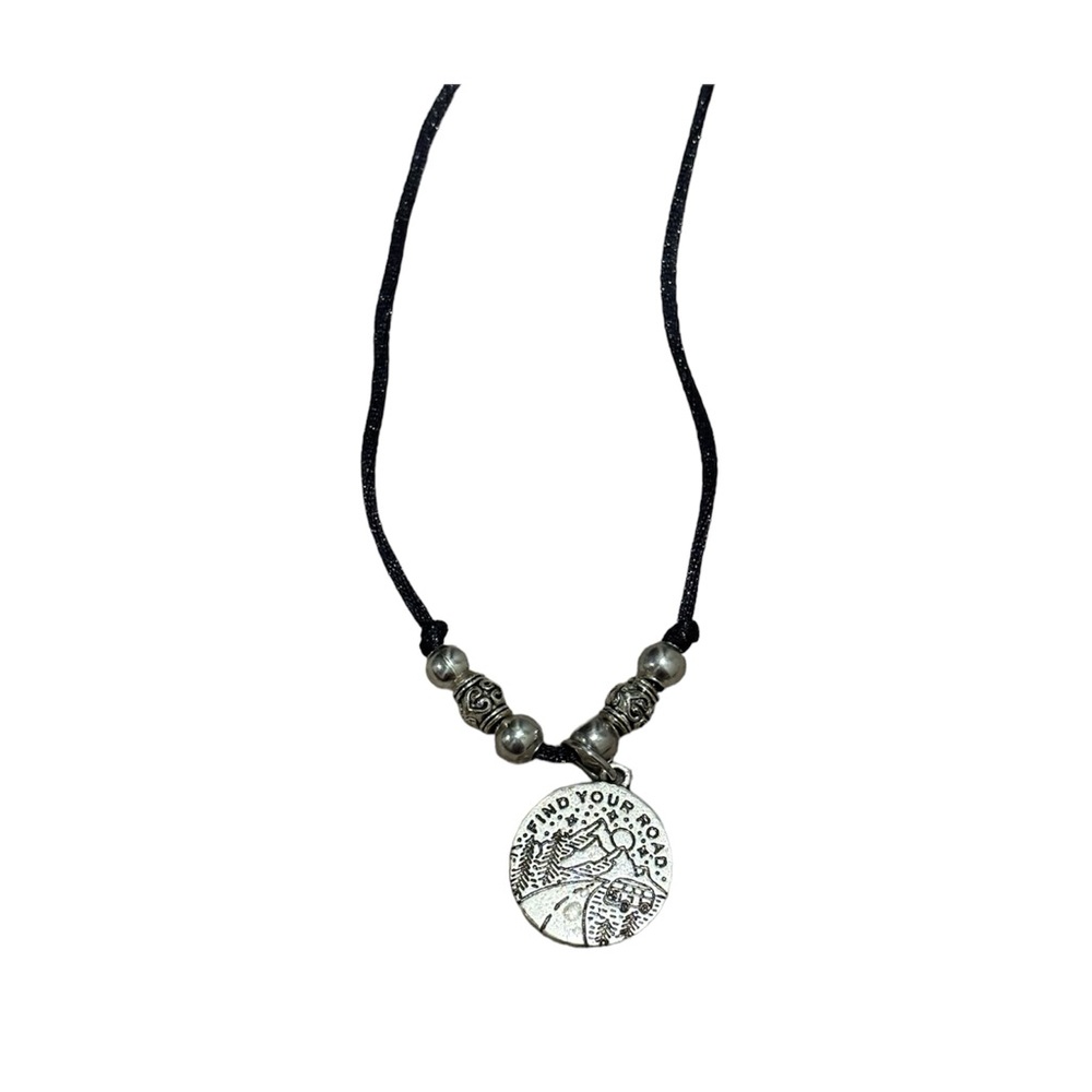 Find your road adjustable beaded necklace